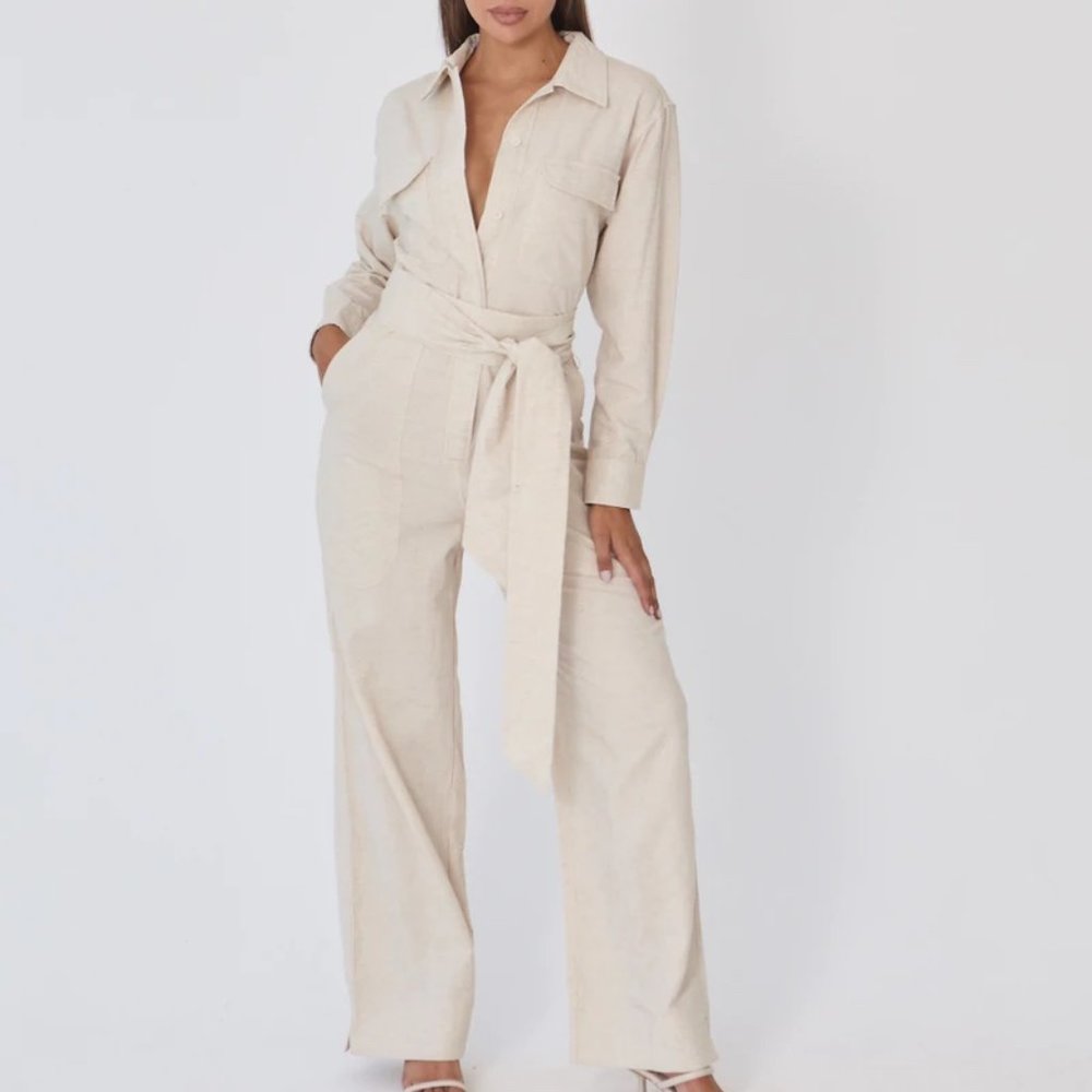 Because of Alice Linen Jumpsuit Medium